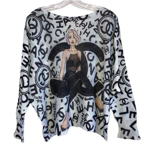 FREE FOR HUMAN MADE IN ITALY sz M / L French Designer Inspired Knit Top - Picture 4 of 6